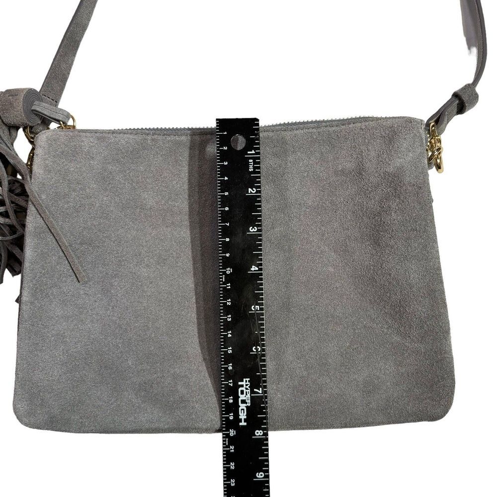 THACKER Gray Suede Crossbody Bag With Tassel‎ - Picture 5 of 8